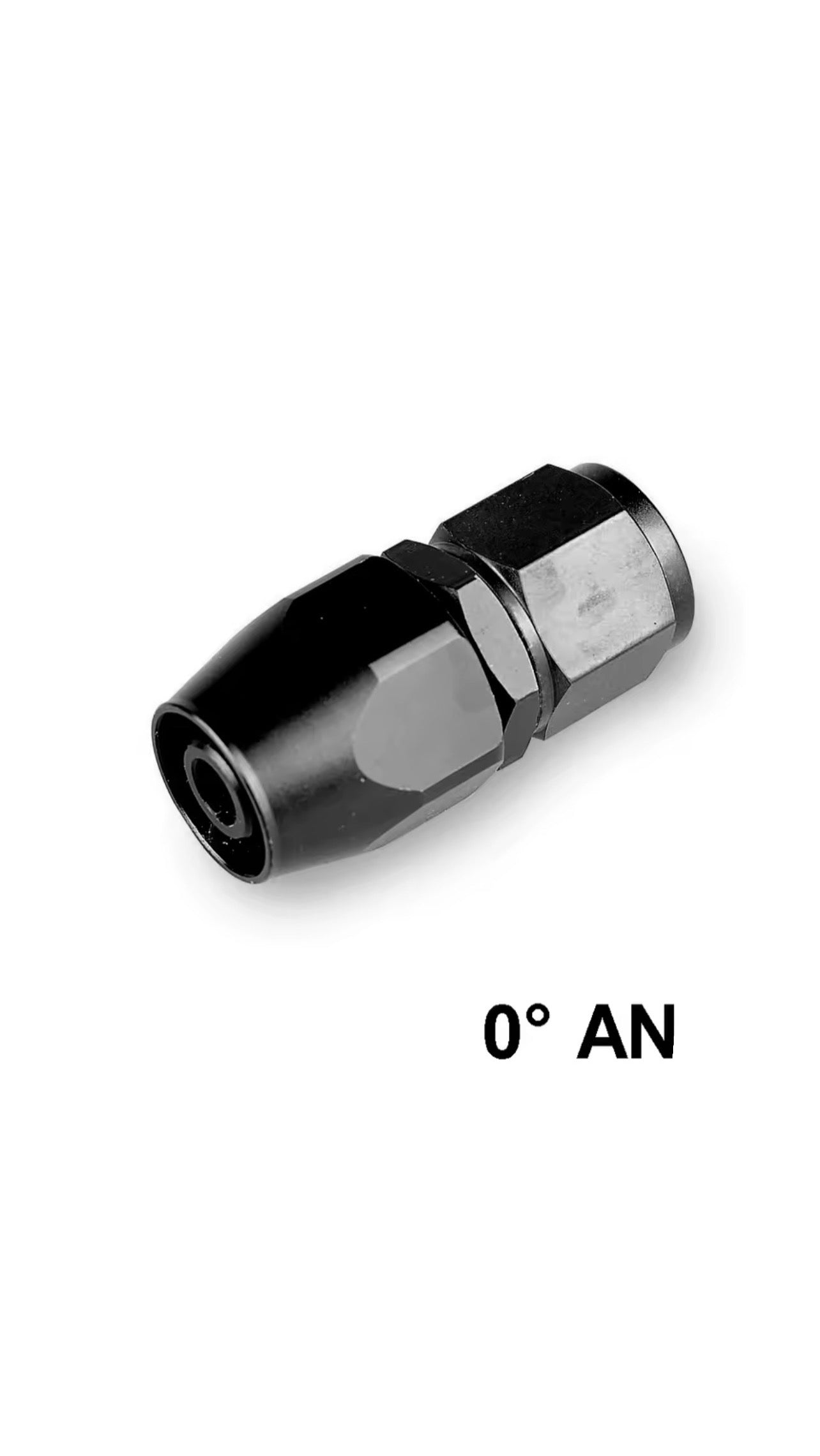Fitting AN 4  -  0 Grados, Aluminio anodizado negro- para manguera CPE