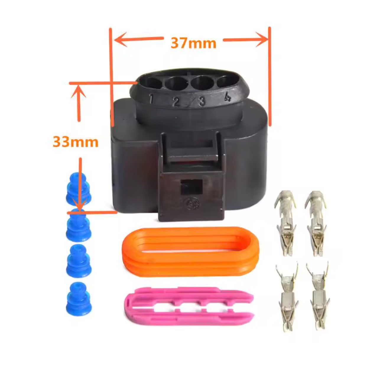 Conectores de bobinas de encendido 4pines, para armar.(SIN CABLES) Volkswagen - Audi (4 piezas )