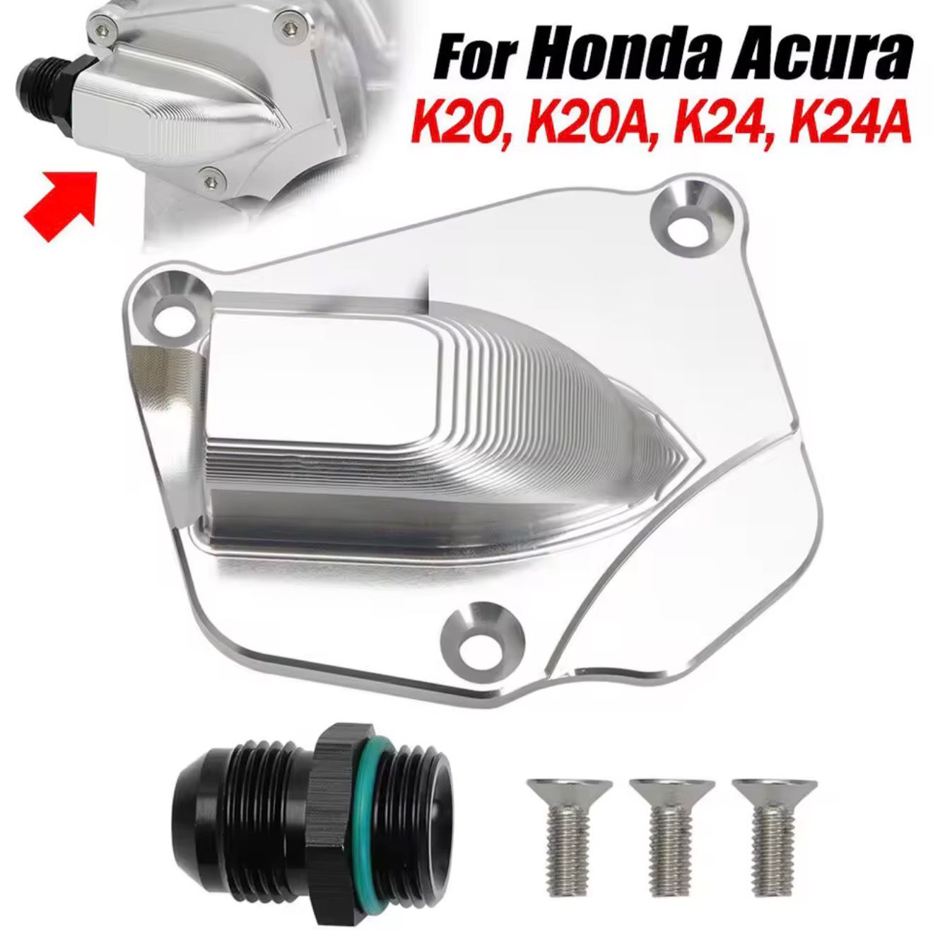 Tapa Billet Tensor de Cadena con Retorno de Aceite AN10 – Honda/Acura K20 K24