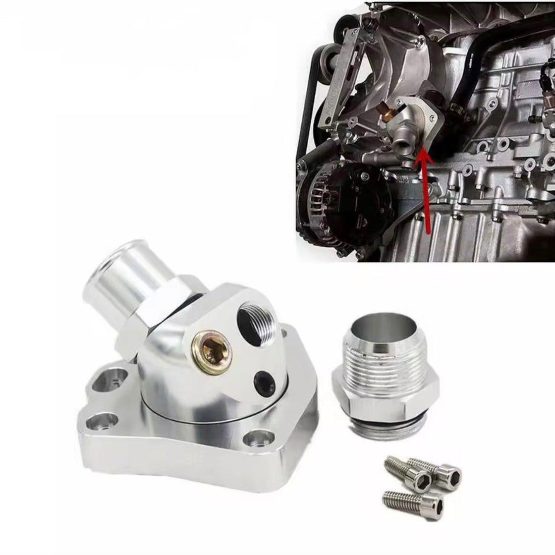 Termostato con base giratoria billet aluminio, modificacion a AN 16 honda k20,K24