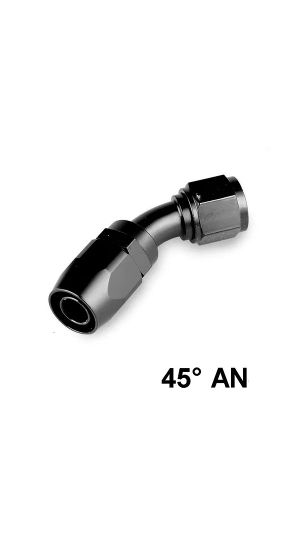 Fitting AN 4  -  45 Grados, Aluminio anodizado negro- para manguera CPE