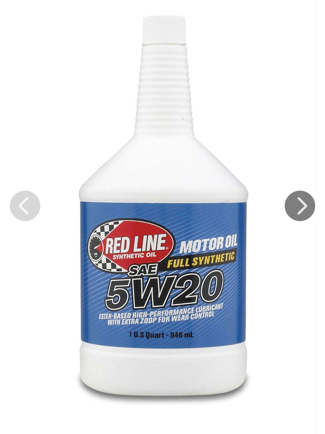 Aceite de motor redline 5W20 full sintetico - Cuarto de galon (946ml)