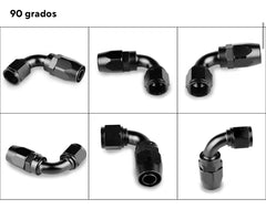 Fitting AN 4  -  90 Grados, Aluminio anodizado negro- para manguera CPE