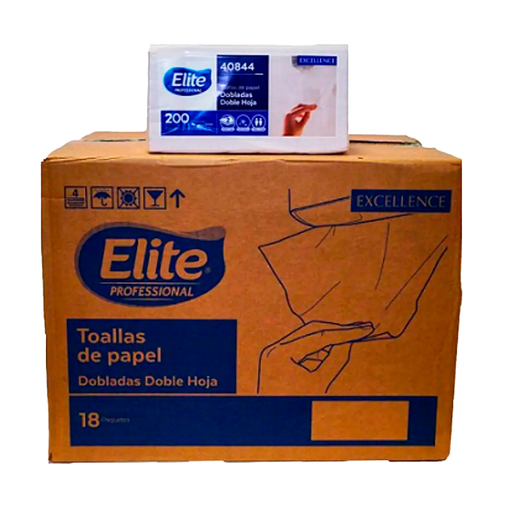Toalla Interfoliada Elite - Caja 18 Pqts X 200 Hojas