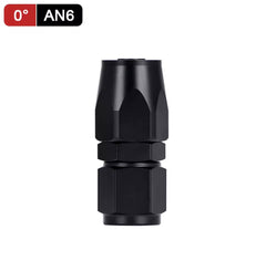 Fitting AN 6  -  0 Grados, Aluminio anodizado negro- para manguera CPE
