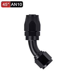 Fitting AN 10  -  45 Grados, Aluminio anodizado negro- para manguera CPE