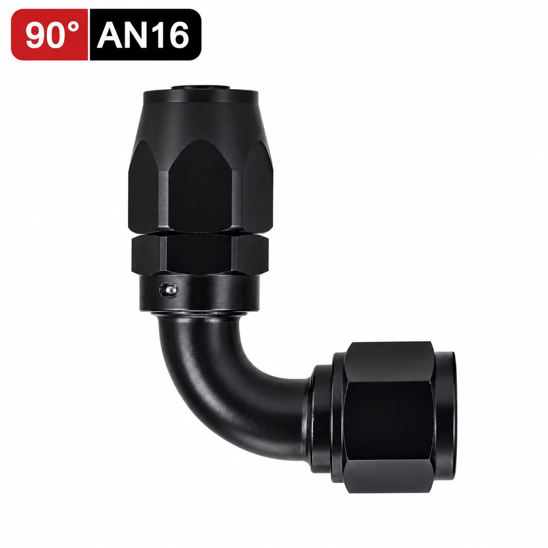Fitting AN 16  -  90 Grados, Aluminio anodizado negro- para manguera CPE