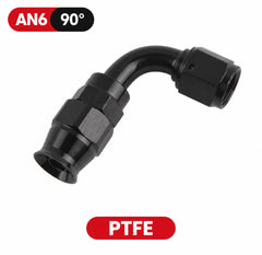 Fitting AN6 – 90 Grados Aluminio anodizado negro- para manguera PTFE