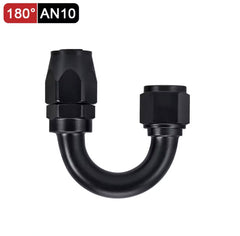 Fitting AN10 - 180 Grados, Aluminio anodizado negro- para manguera CPE