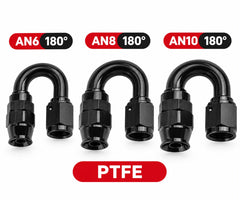 Fittings AN 6-8-10 - 180 grados para Manguera PTFE