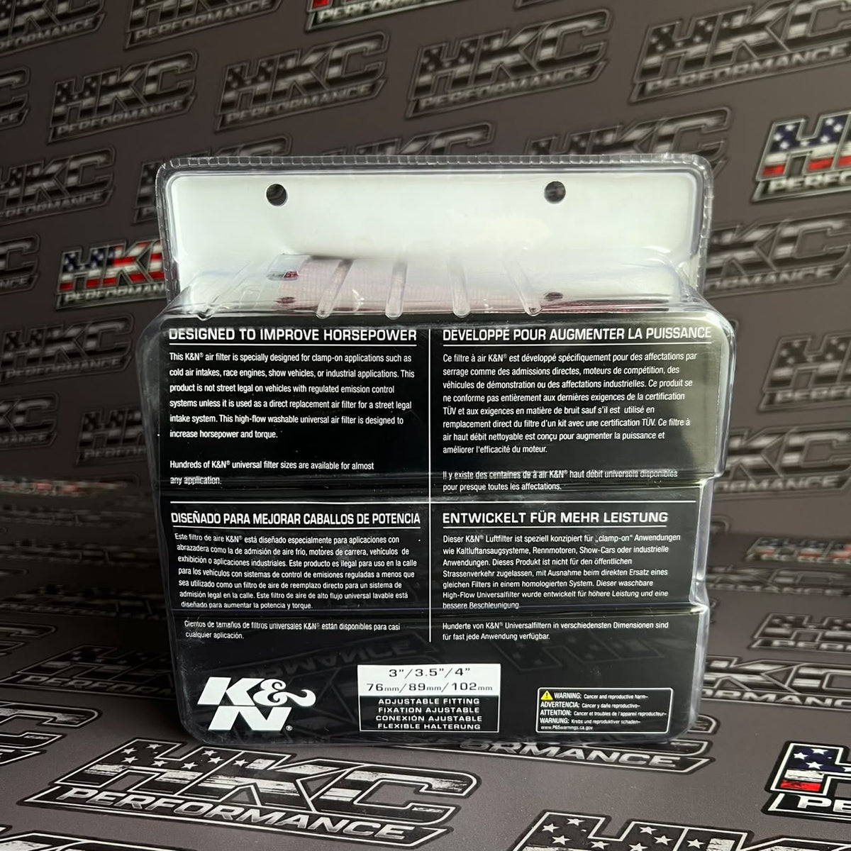 K&N RG-1001RD-L – Filtro de Aire Cónico Universal de Alto Flujo 3",3.5" y 4" Original