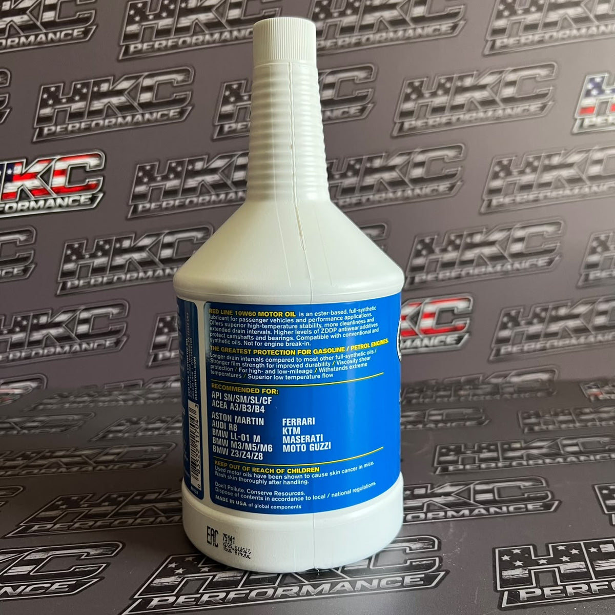 Aceite de motor redline 10W60 full sintetico - Cuarto de galon (946ml)