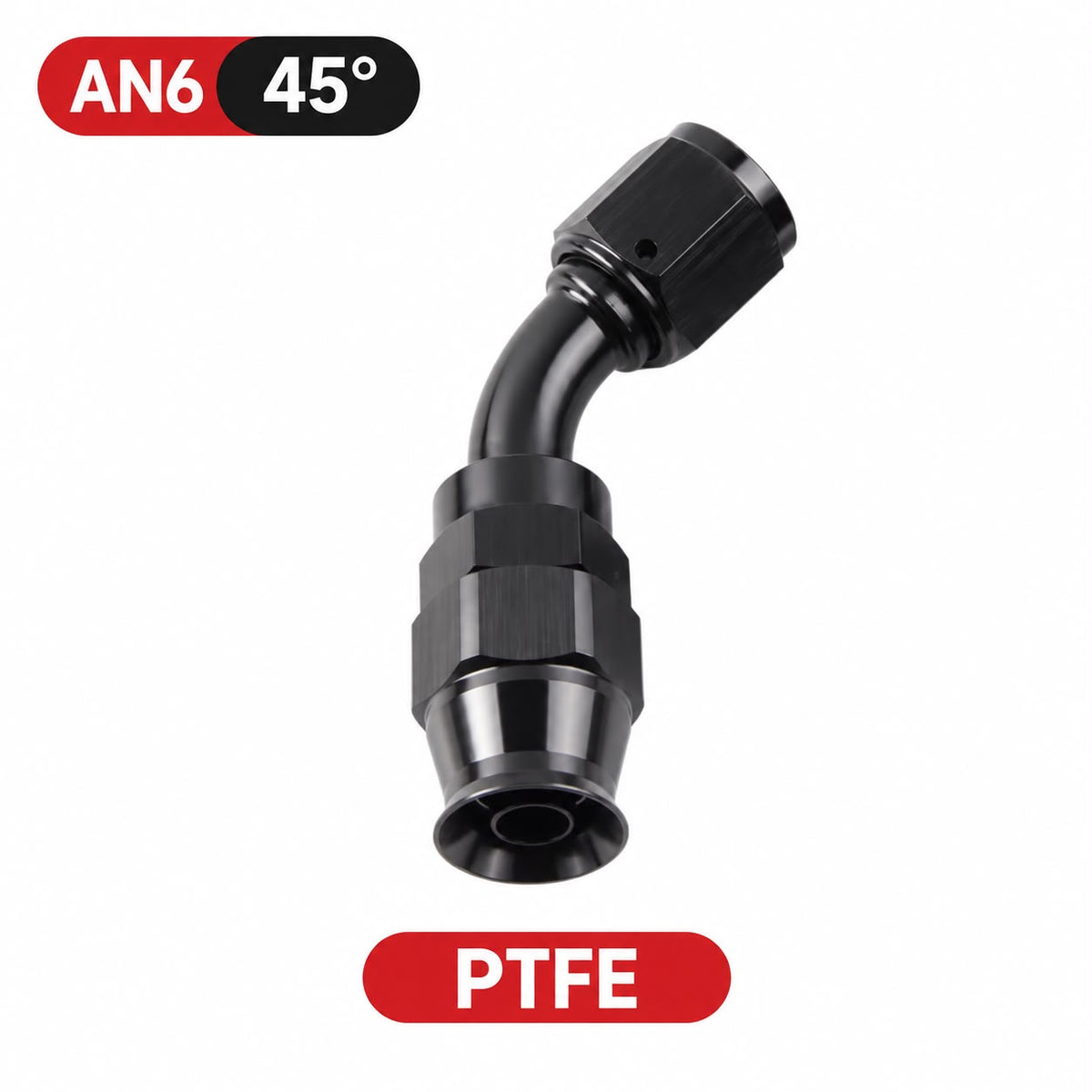 Fittings AN 6-8-10 - 45 grados para Manguera PTFE