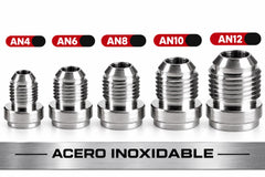 Bung AN4-6-8-10-12 / Conector para Soldar de Acero Inoxidable