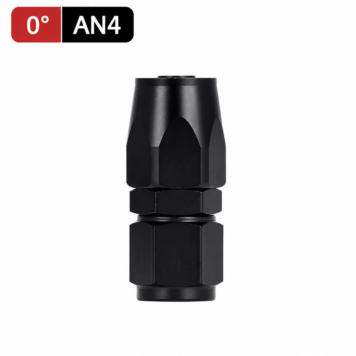 Fitting AN 4-6-8-10-16  -  0 Grados, Aluminio anodizado negro- para manguera CPE
