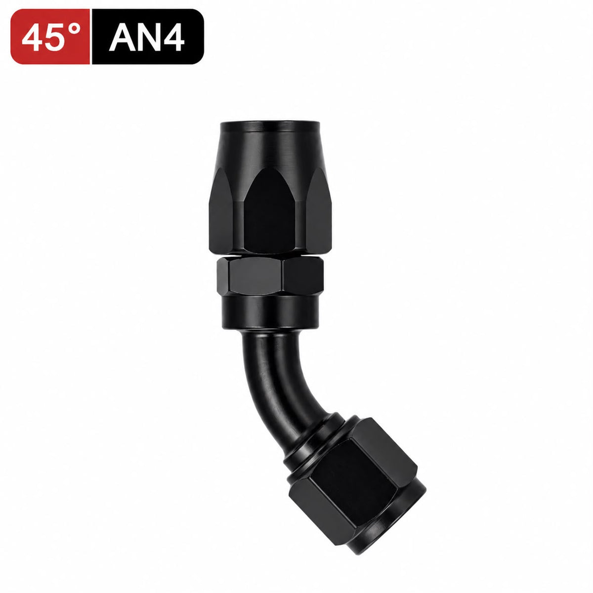 Fitting AN 4-6-8-10 -  45 Grados, Aluminio anodizado negro- para manguera CPE