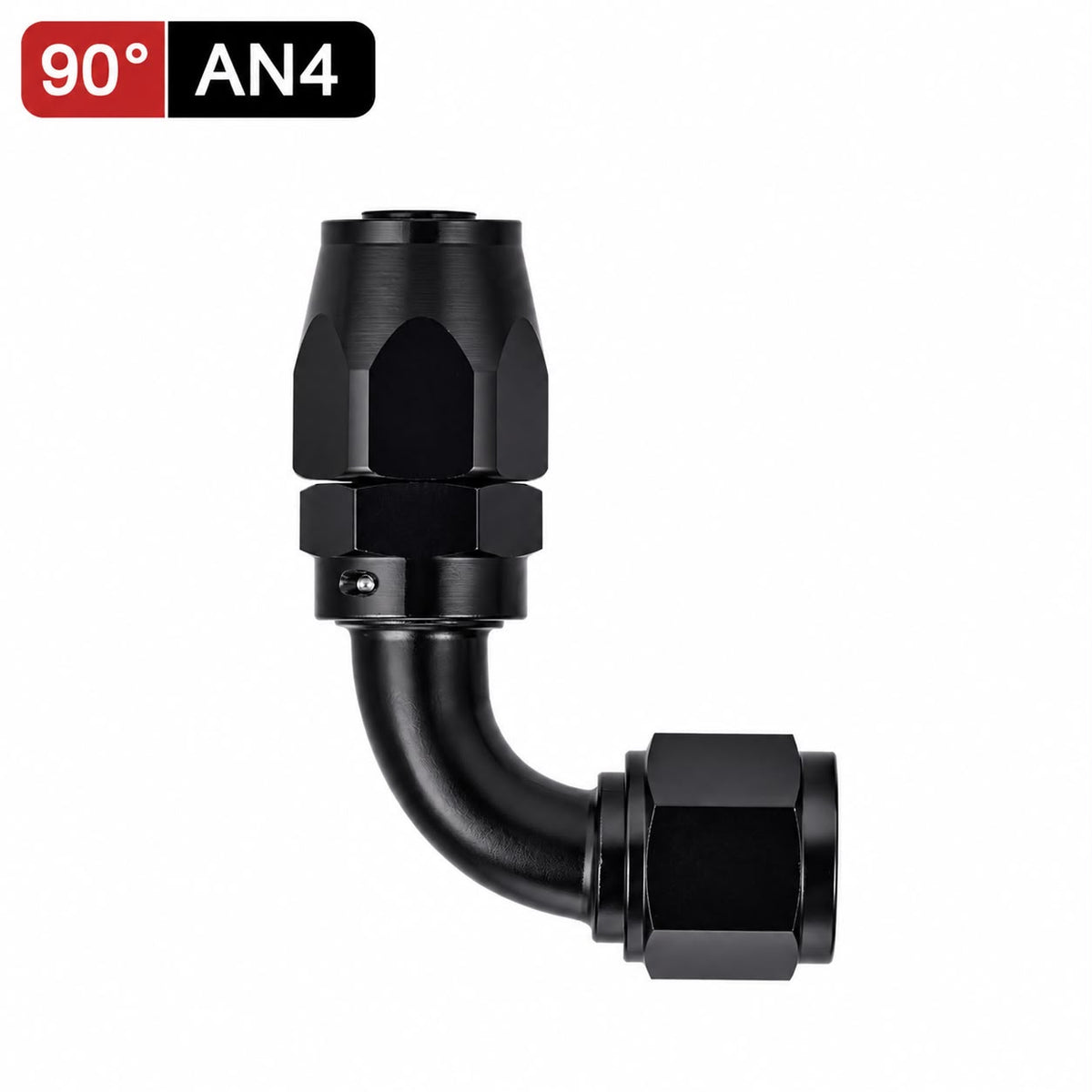 Fitting AN 4-6-8-10-16  -  90 Grados, Aluminio anodizado negro- para manguera CPE