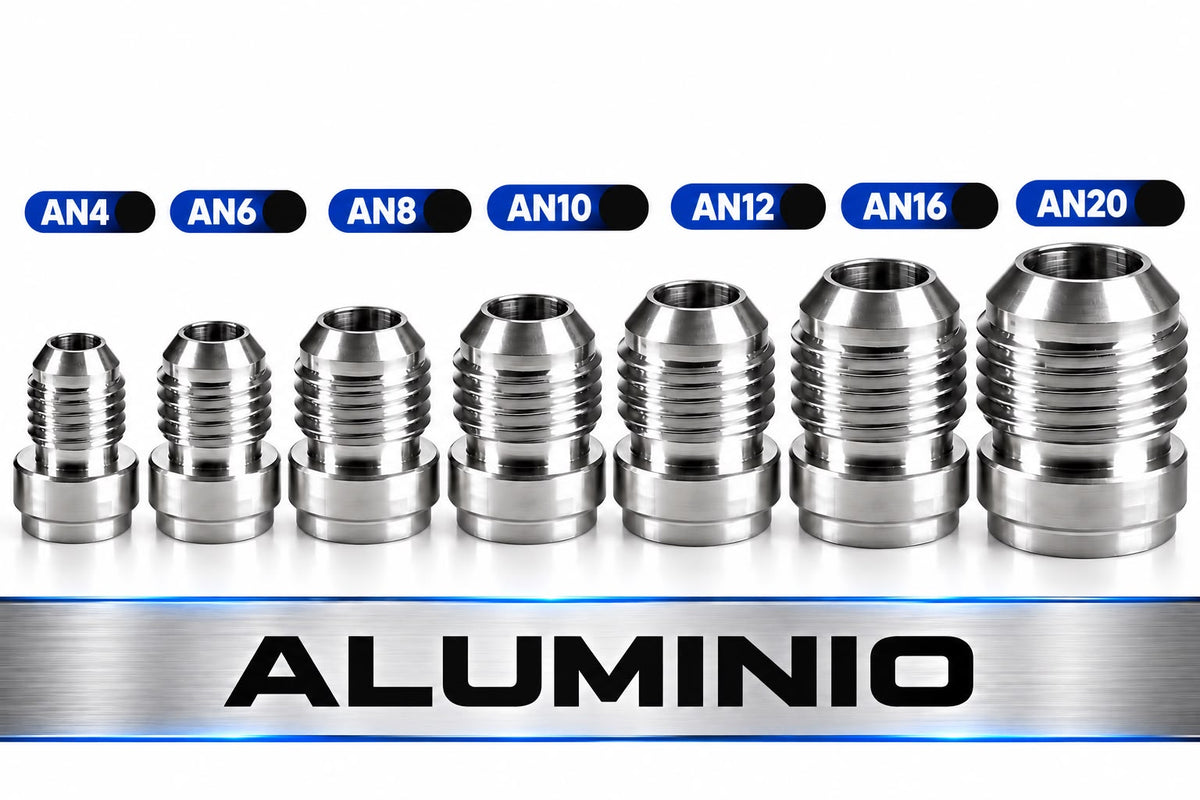 Bung AN4-6-8-10-12-16-20 / Conector para Soldar de Aluminio (Línea AN)