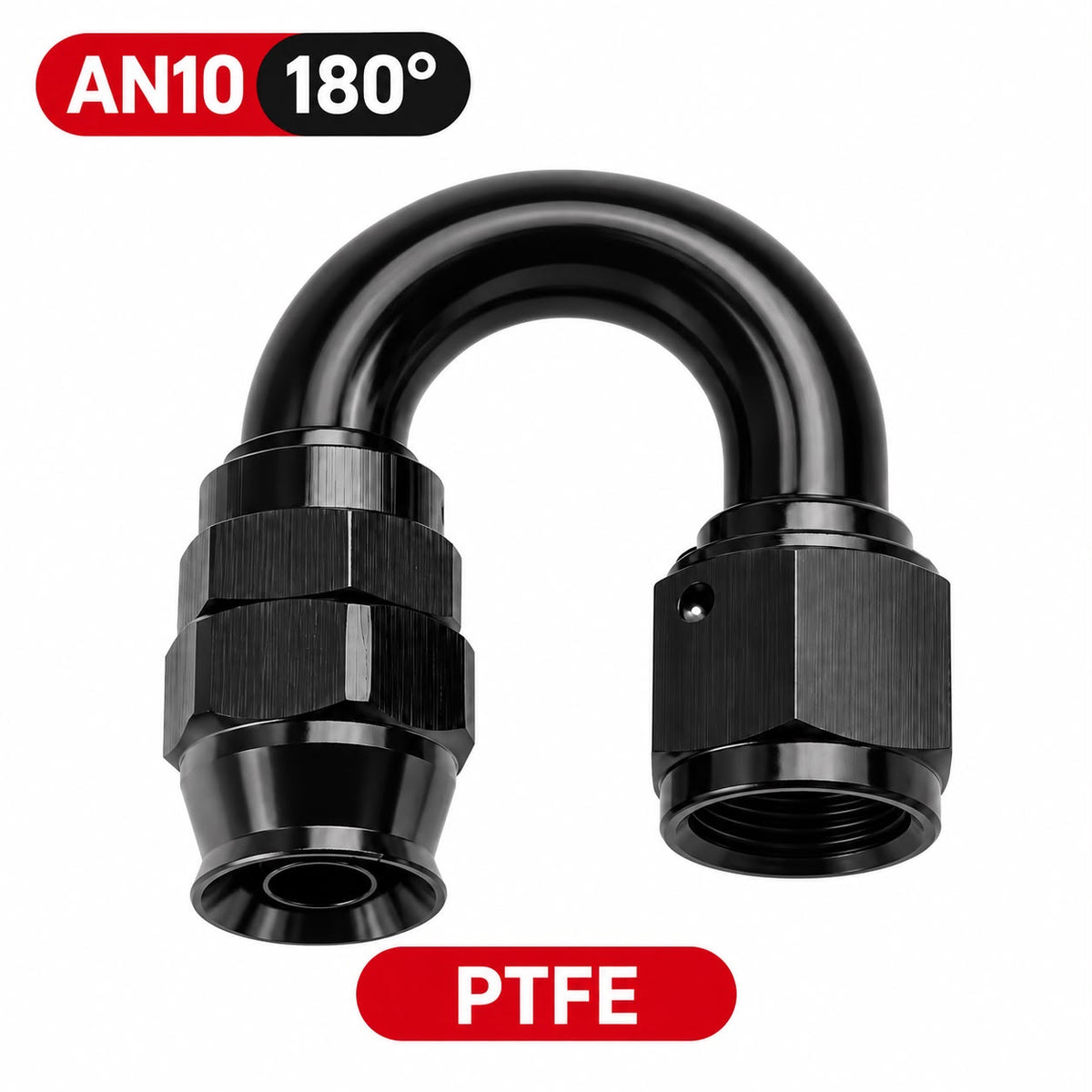 Fittings AN 6-8-10 - 180 grados para Manguera PTFE