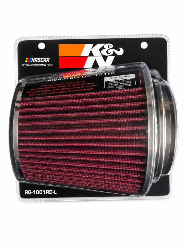 K&N RG-1001RD-L – Filtro de Aire Cónico Universal de Alto Flujo 3",3.5" y 4" Original