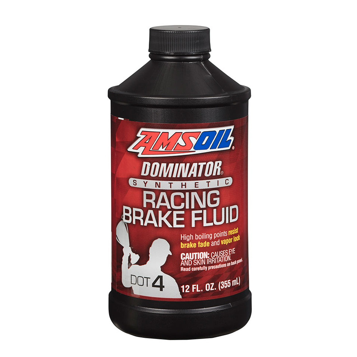 Liquido de freno AMSOIL DOMINATOR DOT 4 100% sintetico para vehiculos de carreras.