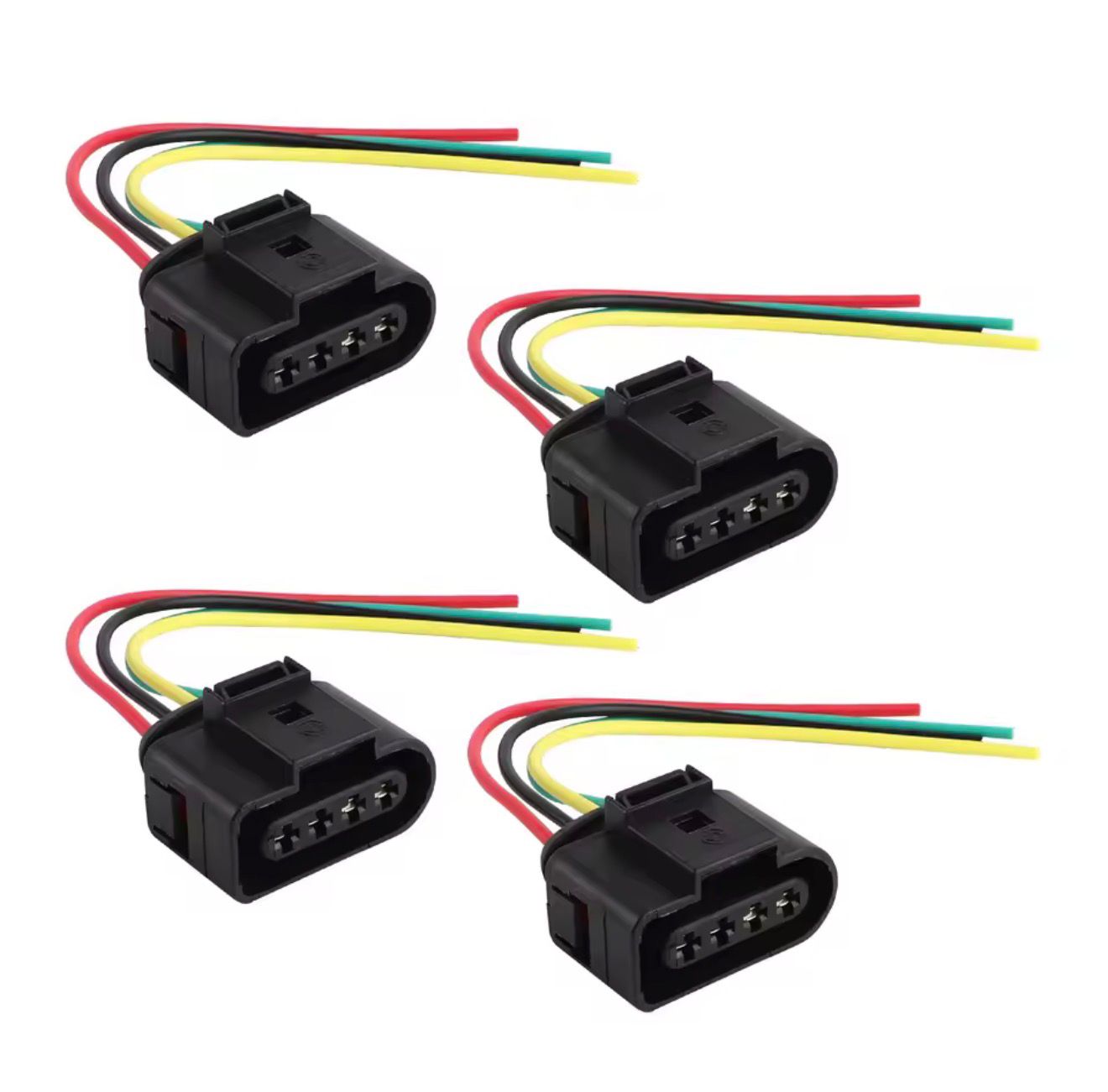 Conectores de bobinas de encendido 4pines, CON CABLES. Volkswagen - Audi (4 piezas )